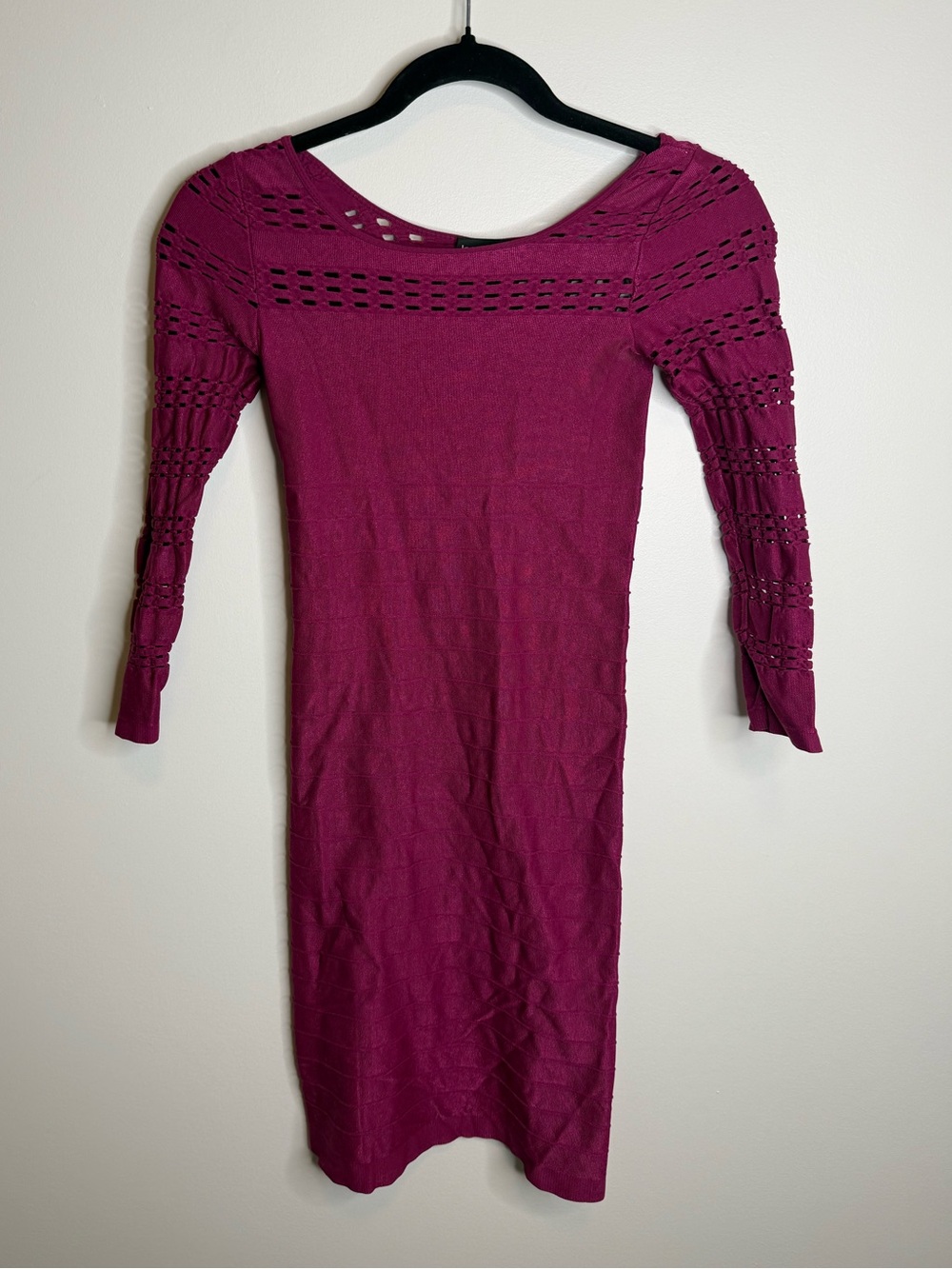 bebe Magenta Long Sleeve bodycon size small dress